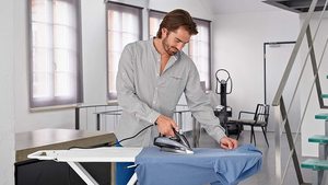 Braun TexStyle 7 Steam Iron in use.