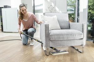 Karcher SC3 EasyFix Steam Cleaner in use.