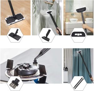 mfavour Steam Cleaner in use as a floor cleaner and a hand-held cleaning tool.