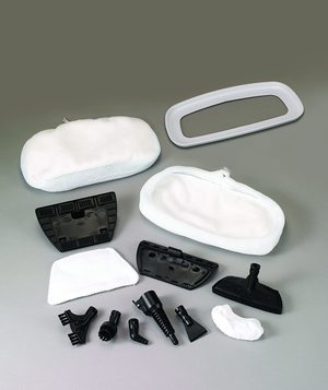 Morphy Richards 9-in-1 Steam Cleaner's attachments.