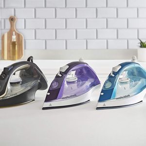 Morphy Richards Crystal Clear Iron's three colour schemes.
