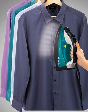 Morphy Richards Saturn Steam Iron being used vertically.