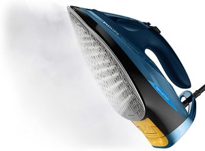 Philips Azur Advanced Steam Iron emitting steam.