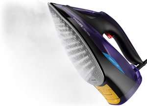 Philips Azur Elite Steam Iron emitting steam.