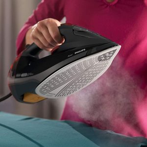 Philips Azur Steam Iron in use.