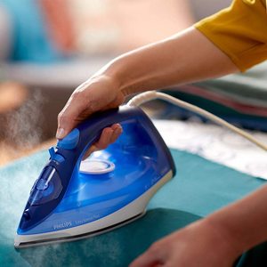Philips Easy Speed Steam Iron in use.
