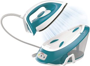 Tefal Express Compact Steam Generator Iron lifted from its base.