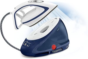 Tefal Pro Express Ultimate High Pressure Steam Generator Iron lifted from its base.