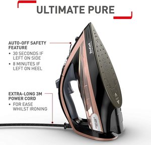 Side view of the Tefal Ultimate Pure Steam Iron.